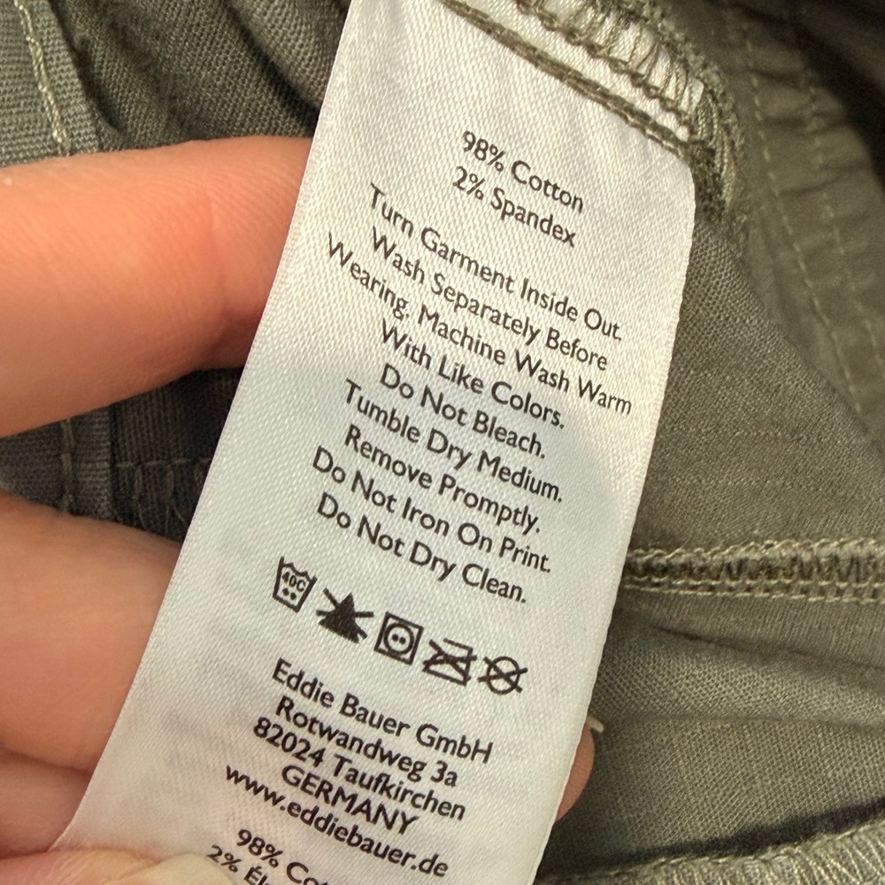 Eddie Bauer Hiking Ripstop Utility Short 5" Outdoor (12) Olive Cotton Stretch - Picture 8 of 12